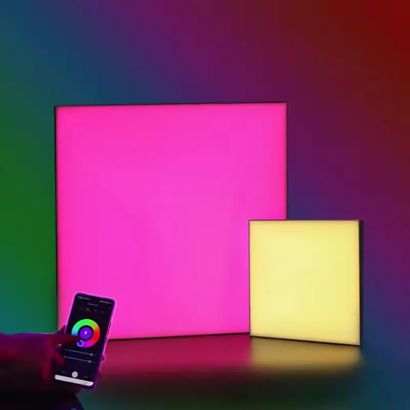 Смарт-RGB светодиодный потолочный светильник для помещений, красочное Управление приложениями, квадратная стена, беспроводной для ночного клуба, концертного магазина