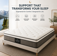 Matelas Premium Minimaliste Moderne Surface Douce Matelassée Mousse de Soutien Haute Densité Confort Respirant Cadre en Bois Écologique