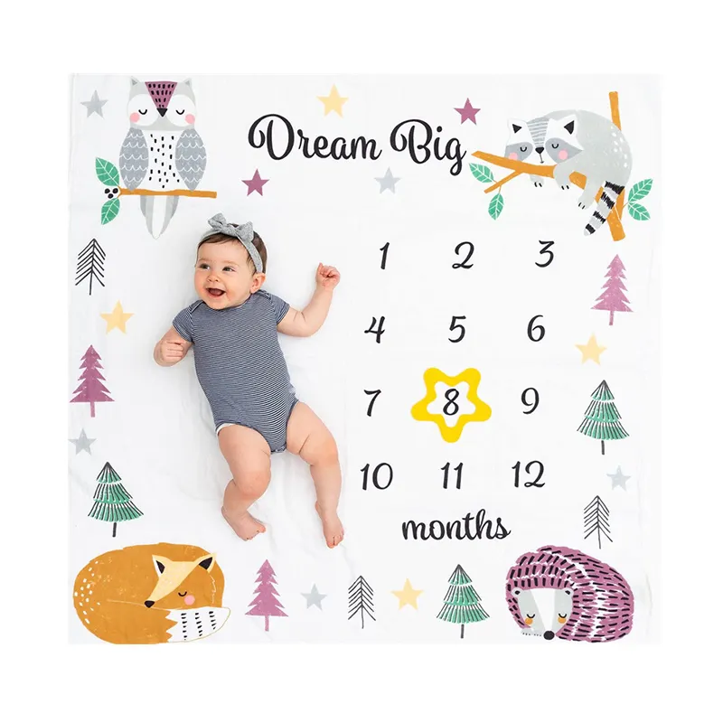 2022NEU Design Baby decke monatliche Baby Meilenstein decke