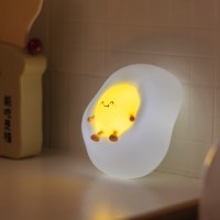 Lampe de chevet LED moderne et mignonne en forme d'œuf, avec contrôle tactile, veilleuse intelligente pour bébés et enfants, idéale pour la décoration