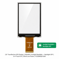 Écran LCD TFT IPS TMK 2,8 pouces 240x400 MIPI G+F tactile, normalement blanc, lisible en plein soleil pour appareil portable GPS