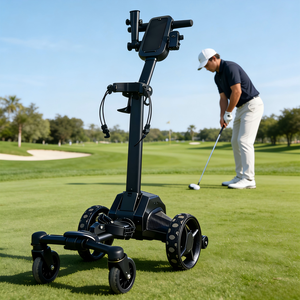 Nouvelle conception, chariot de golf électrique léger en alliage d'aluminium à 6 roues, chariot télécommandé avec fonction Follow Me, portée de 45 km - Product Image 1