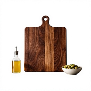 Tabla de Cortar de Madera Rectangular Personalizable con Asa, Bloque de Corte de Madera de Grado Alimenticio Antideslizante - Product Image 1