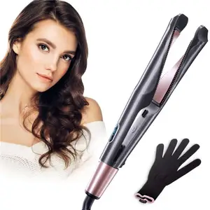 Professional Beauty Ceramic Electric Rotating Usb Portable Magic 2 In 1 Air Hair Curler And Straightener