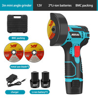 Mini-meuleuse d'angle électrique portable 12V, petite machine de découpe sans fil de 3 pouces pour le bricolage à domicile, polisseuse à batterie lithium rechargeable