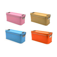Custom Rechthoekige Metalen Blikken Lunch/Bento Box Container Set Handgemaakt Fruit Groenten Bedrukt Ontwerpen Merk Custom