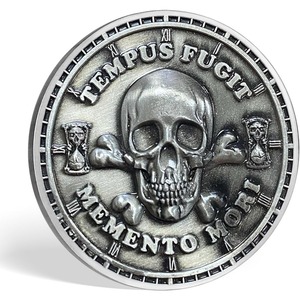 Memento Mori memento vivere đồng xu cổ mạ bạc sọ và Tree of Life stoic cho nhắc nhở thách thức kỷ niệm đồng xu - Product Image 4