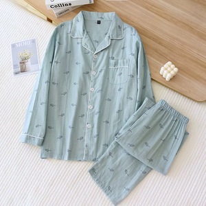 Ensemble <span class=keywords><strong>de</strong></span> pyjama en coton pour <span class=keywords><strong>homme</strong></span> respirant en bambou, manches longues, vêtements <span class=keywords><strong>de</strong></span> <span class=keywords><strong>nuit</strong></span> décontractés, vêtements <span class=keywords><strong>de</strong></span> détente - Product Image 1