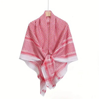Adulte saoudien Palestine Keffieh rouge Shemagh arabe Premium Wrap couvre-chef musulman foulard pour hommes Hijab écharpe ethnique Bandanas