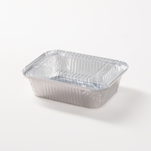 <span class=keywords><strong>Barquette</strong></span> jetable en aluminium de 850 ml de qualité alimentaire avec couvercle pour <span class=keywords><strong>barbecue</strong></span>, stockage alimentaire, vente en gros, plateau en aluminium à emporter - Product Image 2