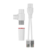 Adaptador PoE 2 en 1 Plug-and-Play con Salida de 12V CC y Divisor Ethernet de 100Mbps para Cámaras IP sin PoE y Dispositivos de Seguridad CCTV