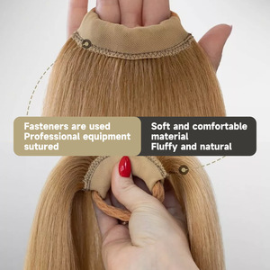 Nueva Extensión <span class=keywords><strong>de</strong></span> <span class=keywords><strong>Cabello</strong></span> <span class=keywords><strong>de</strong></span> Fibra Sintética <span class=keywords><strong>de</strong></span> Alta Temperatura con Aspecto Natural, Cola <span class=keywords><strong>de</strong></span> Caballo con Anillo Elástico <span class=keywords><strong>para</strong></span> Uso Diario y Fiestas - Product Image 2
