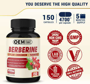 Berbérine <span class=keywords><strong>HCl</strong></span> Pilules Capsules Chlorhydrate de berbérine Poudre Extrait Supplément Ceylan Cannelle Soutien Immunitaire pour Adulte - Product Image 3