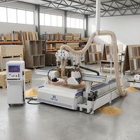 Machine de gravure CNC HMI ATC avec PLC et moteur pour le travail du bois, MDF, PVC, mousse, sculpture, fabrication de portes en bois 3 axes