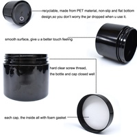 Fabrik Großhandel 50g 60g 80g 100g 120g 150g 200g 250g 500g schwarze Kunststoff-Kosmetik gläser mit Schraub deckel