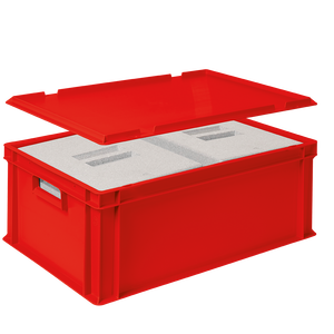 LxlxH 600x400x220mm Rouge 2 EPS Thermoboxes dans Eurobox avec Couvercle Cuisine Sotrage Conteneur Alimentaire - Product Image 2
