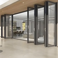 Porte patio pliante moderne isolée DEMEA sur mesure, double vitrage, aluminium, fibre de verre, pour salons