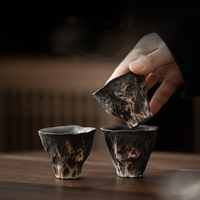 Tasse à thé en poterie 80ml, cérémonie du thé, service à thé fait à la main, Logo personnalisé, Kungfu tasse à thé en céramique, en Stock