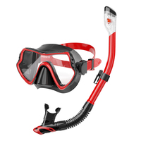 Masque de plongée pour adultes, ensemble de tuba, lunettes de natation en silicone noir, anti-buée, vue large, équipement de plongée en apnée pour piscine et mer
