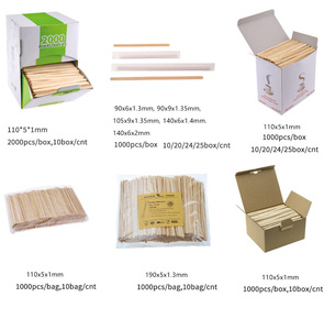 Disposable Natural Bamboo <strong>Coffee</strong> <strong>Stirrer</strong> Individually Paper Wrapped Eco Friendly Square Tea Tool for <strong>Coffee</strong> Milk Juice - Product Image 6