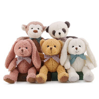 Jouets en peluche animaux mignons de 32 cm en gros de Fashion Factory : Panda, Singe, Lapin – en polyester et coton PP