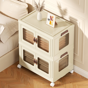 Hộ Gia Đình Dày rõ ràng có thể gập lại container đóng mở nhựa lưu trữ Thùng đôi cửa gấp hộp lưu trữ - Product Image 3