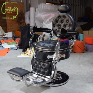 Gran Foshan Venta caliente de fábrica de lujo de alta calidad de negro y oro silla de barbero - Product Image 4