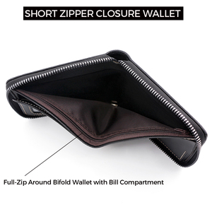 <span class=keywords><strong>Portefeuille</strong></span> <span class=keywords><strong>Homme</strong></span> Bifold Noir en PU Style Rétro Personnalisé avec Fermeture Éclair, Porte-Monnaie Unique et Fenêtre d'Identité – Fournisseur de Guangzhou - Product Image 5