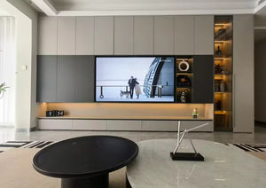 Gabinete de soporte de TV blanco de diseño moderno personalizable, tablero de fibra de densidad media, pizarra italiana, soporte duradero para muebles de dormitorio DIY - Product Image 3