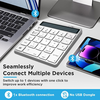 Clavier numérique sans fil portable mini 23 touches rechargeable avec interrupteurs à ciseaux pour ordinateur portable, finance et bureau