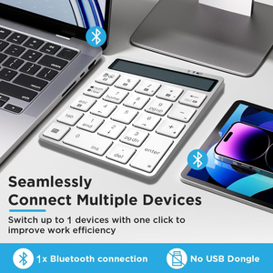 Portable Wireless numeric keypad Mini 23 Keys Rechargeable Scissor Switch Calculator Keyboard for Laptop Finance Office - Product Image 4