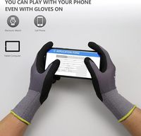 Gants de travail gris à ajustement confortable, enduits de nitrile micro-mousse, en nylon tricoté sans couture, gants de protection, faible MOQ 6 paires