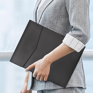 Cartella Portadocumenti <span class=keywords><strong>in</strong></span> Pelle PU Formato <span class=keywords><strong>A4</strong></span> Impermeabile con Bottone a Pressione, Porta Documenti per Ufficio e Business - Product Image 4