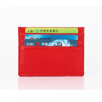 Dompet Kulit Asli Minimalis Tipis 35mm Ringan dengan Logo Kustom Buatan Tangan Mewah Mount Yanzhi, Dilengkapi Pelindung RFID
