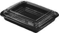 Boîte Bento jetable en PP, rectangulaire, épaisse, de qualité alimentaire, écologique, pour sushis, salades et plats à emporter, compatible micro-ondes (lot de 30)