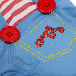 Pet Dog Transformation Costume <b>Funny</b> Overalls Red Striped <b>Shirt</b> With Hat And Knife Prop For Small Medium Dogs All Seasons Wear - Product Image 3