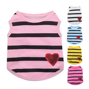 Gilet per Cuccioli Colorato Stile Macaron con Decorazione a Cuore Luminoso - <span class=keywords><strong>Abbigliamento</strong></span> Ecologico Semplice Comodo ed Elastico per <span class=keywords><strong>Cani</strong></span> e Gatti di Piccola Taglia - Product Image 1