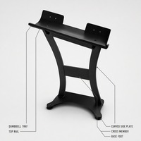 Support de rangement commercial pour haltères de gym, support de rangement en acier robuste à deux niveaux pour paires et ensembles d'haltères