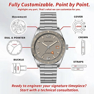 Reloj de Pulsera Automático <span class=keywords><strong>GMT</strong></span> de Doble Hora, Personalizado, Profesional, de Marca Privada, Fabricado por una Fábrica de Relojes, Modelo NH34 <span class=keywords><strong>GMT</strong></span> Diver - Product Image 2