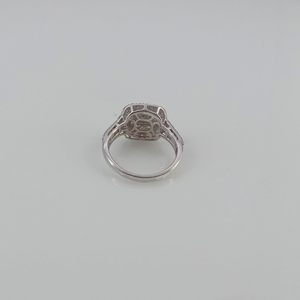 แหวนหมั้นเพชร Jewelspaark 0.86 กะรัต ทรงกลม สีน้ำเงินและสีขาว เงินแท้ 925 เครื่องประดับงานแต่งงานสำหรับผู้หญิง - Product Image 4