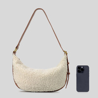 Agendas 2025 Sac Tendance Sacs à bandoulière pour femmes Sac fourre-tout à fermeture éclair en tissu de laine Fabricants de sacs à main d'hiver pour les créateurs de mode