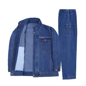 Biểu Tượng Tùy Chỉnh 100% Cotton Denim Làm Việc Đồng Phục Thêu Cộng Với Kích Thước Của Nam Denim Áo Khoác - Product Image 1