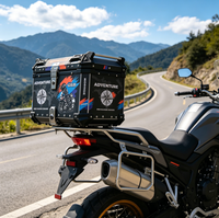 Boîte à bagages arrière pour moto de 55L, noire, de haute qualité, durable, en alliage d'aluminium léger, étanche, sécurisée et verrouillable