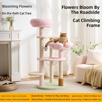 Arbre à chat moderne en bois, structure d'escalade multi-niveaux avec griffoir pour chats d'intérieur, fournitures pour animaux de compagnie en gros