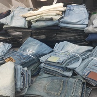 Pantalones Vaqueros Cuadrados de Mezclilla para Mujer, Usados, de Alta Calidad, de Pierna Ancha, para Verano, en Fardos, Tallas Variadas, MOQ Bajo, Segunda Mano, Limpios