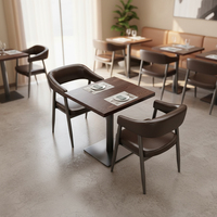 Banquette de style occidental pour cafés, restaurants, fast-foods, snack-bars, table de bar carrée confortable avec chaises pour pubs, hôtels, traiteurs