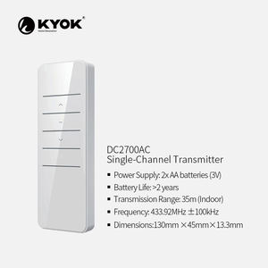 Moteur tubulaire KYOK Tuya WIFI 45mm AC/DC - 3 fils, étanche, télécommande intégrée, fin de course électronique, rebond d'obstacle - Product Image 5