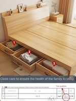 Cadre de lit tatami de rangement simple et moderne Lit double de 1.5 m avec tiroir Meubles de maison pour chambre à coucher