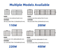 Panel Surya Lipat 400 Watt Sistem Portabel Kit Panel Surya Monokristalin Lipat untuk Camper RV Panel PV Mono untuk Berkemah