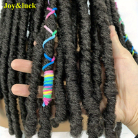 Perruque chapeau de baseball tressée pour femme de 18 pouces, dreadlocks synthétiques avec accents colorés, chapeau ajustable, longues tresses torsadées au crochet